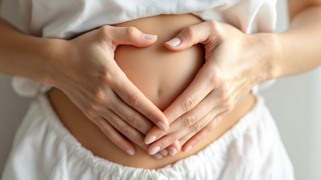 crampes sans règles - femme mains sur abdomen